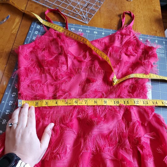 Red Eyelash Lace Cocktail dress - sz 6 - Picture 4 of 5